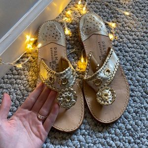 Gold Metallic Palm Beach Sandals
